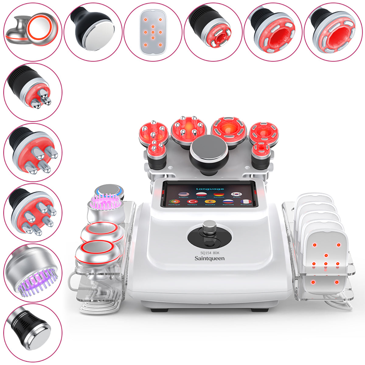 SQ154A Max | Sculpt Max Laser + EMS 11-in-1 80K Body-Contouring-Gerät – Ultraschall-Kavitation, RF, Vakuummassage, BIO-LED und Kühlfunktion Hauptbild