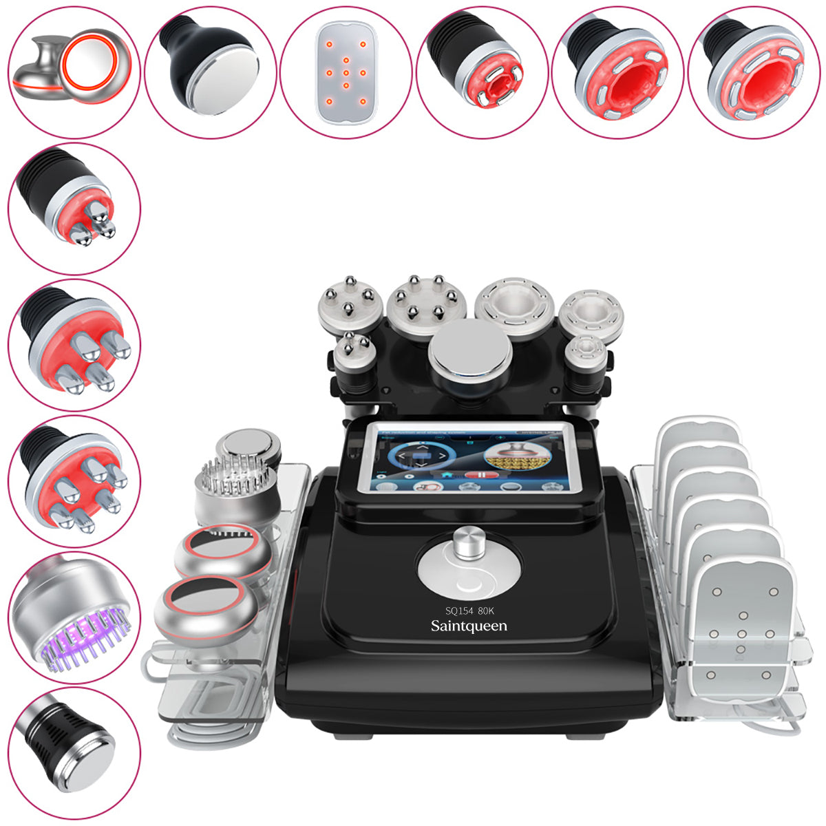 SQ154 Max | Sculpt Max Laser Pad 11-in-1 80K Body-Contouring-Gerät – Ultraschall-Kavitation, multipolare RF, Vakuummassage und Laser-Lipo-Pads