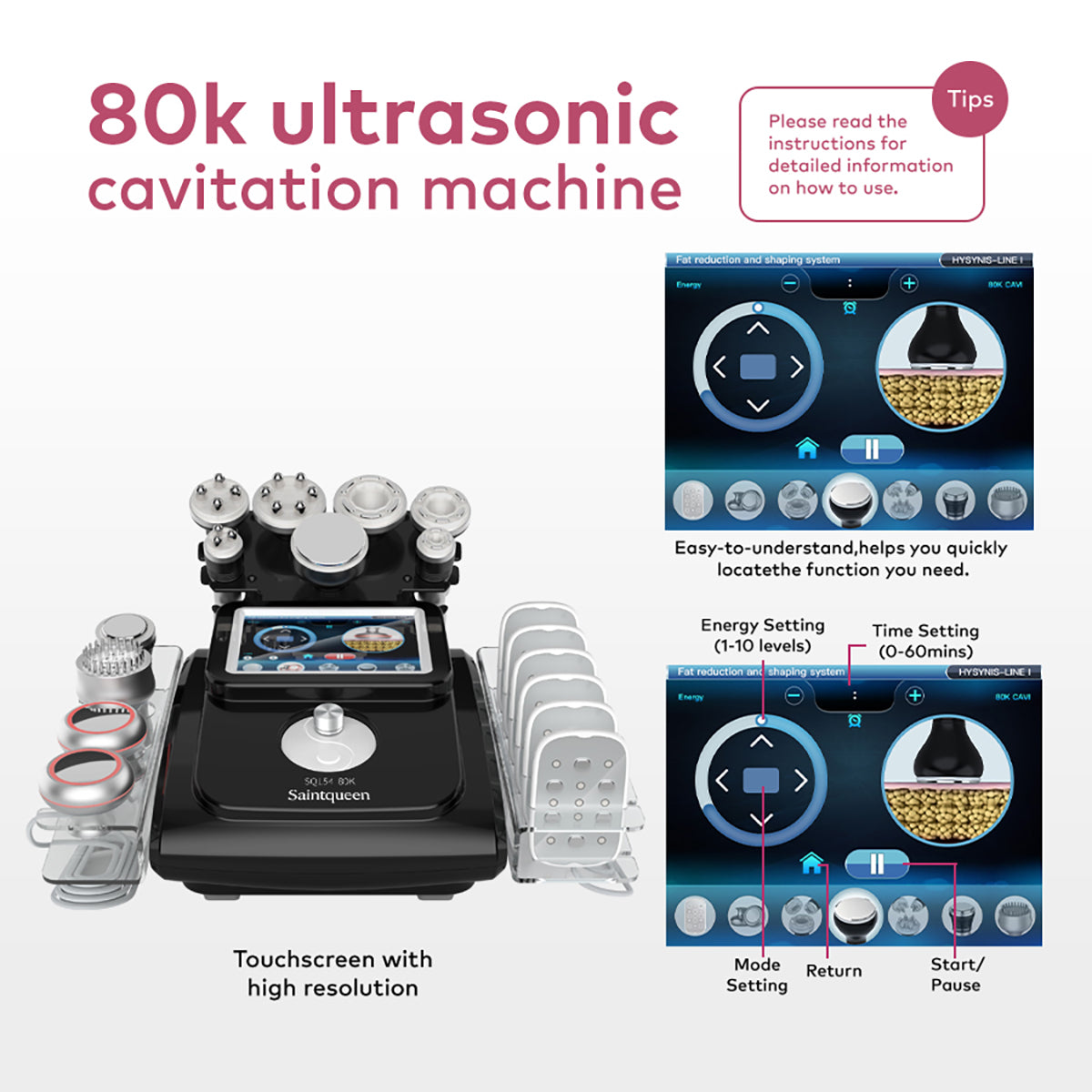 SQ154D Max | Sculpt Max Vacuum + Microcurrent 11-in-1 80K Body-Contouring-Gerät – Ultraschall-Kavitation, multipolare RF, Vakuummassage und EMS