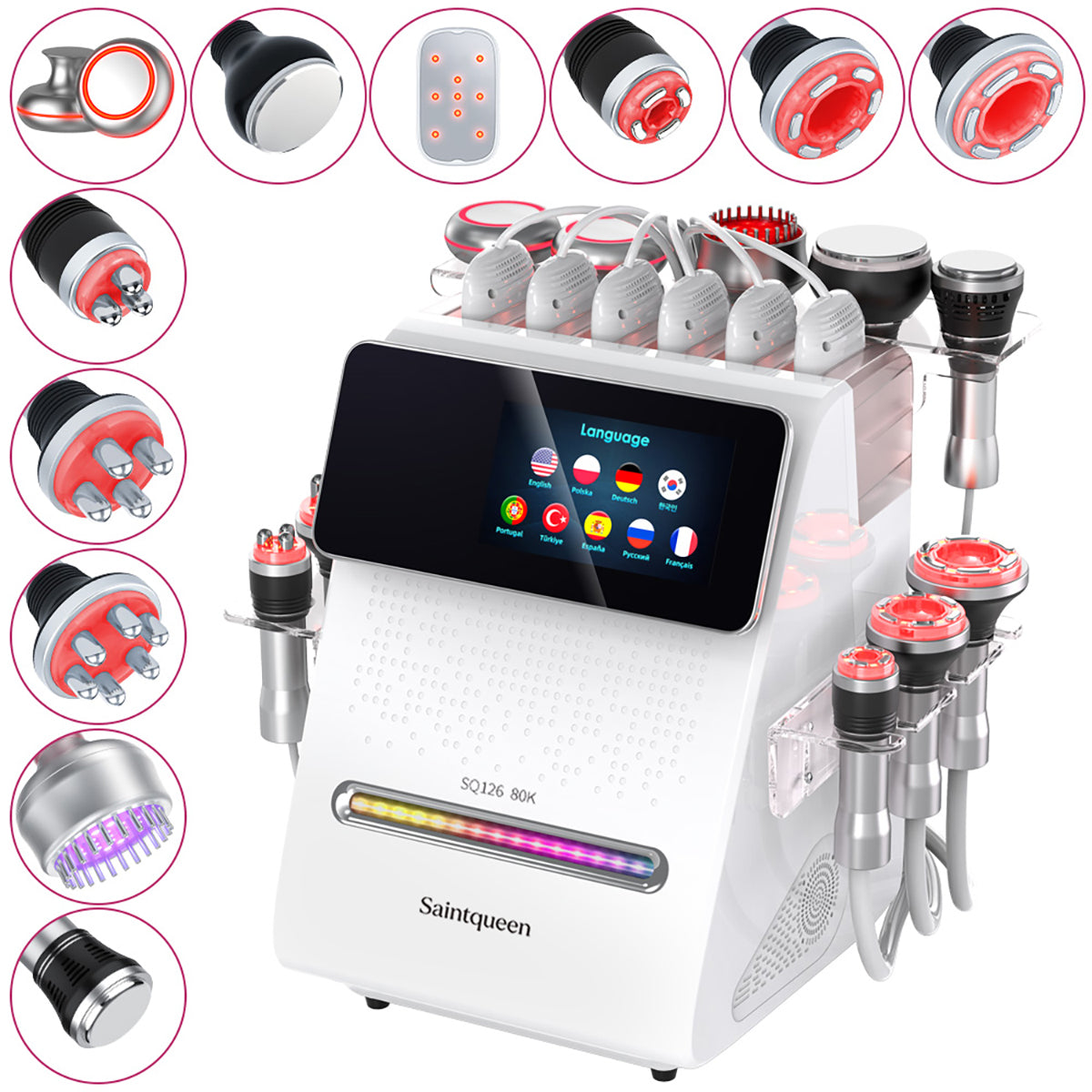SQ126A Max | Studio Max Cupping + EMS 11-in-1 80K Body-Contouring-Gerät – Ultraschall-Kavitation, multipolare RF, Vakuummassage und EMS Hauptbild