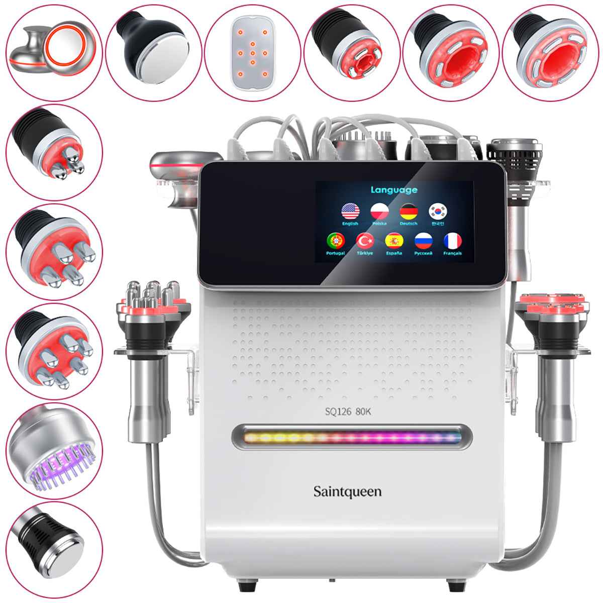 SQ126A Max | Studio Max Cupping + EMS 11-in-1 80K Body-Contouring-Gerät – Ultraschall-Kavitation, multipolare RF, Vakuummassage und EMS Zweitbild