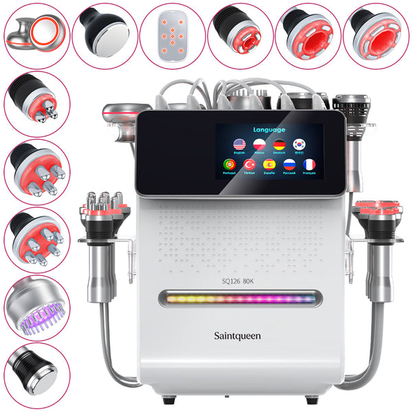 SQ126A Max | Studio Max Cupping + EMS 11-in-1 80K Body-Contouring-Gerät – Ultraschall-Kavitation, multipolare RF, Vakuummassage und EMS