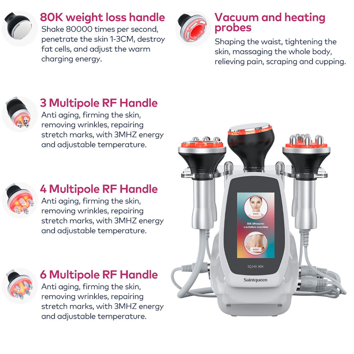 SQ149 Pro | Body Atelier Vacuum 5-in-1 80K Body-Contouring-Gerät – multipolare RF und Vakuummassage Zweitbild