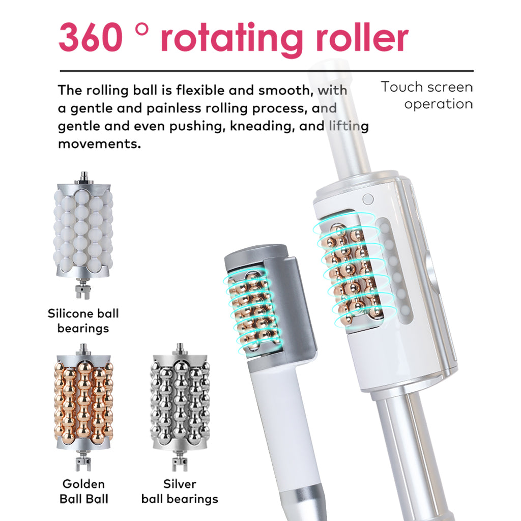 SQ160 | Contour Roll & Glow – 360°-Mikrovibrationsroller für Gesicht und Körper mit LED-Lichtpflege