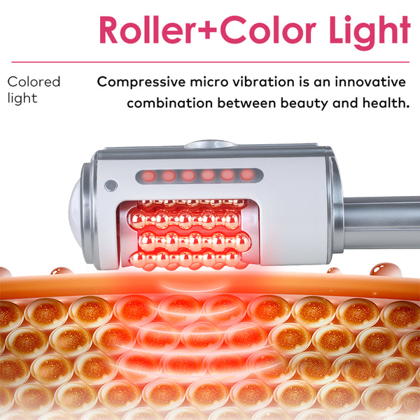 SQ160 | Contour Roll & Glow – 360°-Mikrovibrationsroller für Gesicht und Körper mit LED-Lichtpflege