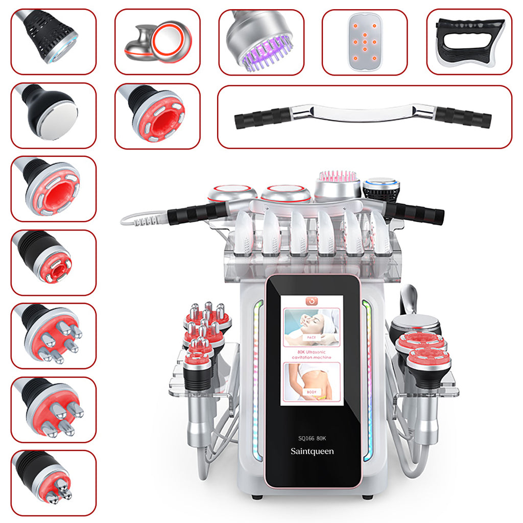 SQ166 Ultra | Total Studio Laser Pad 13-in-1 80K Body-Contouring-Gerät – Ultraschall-Kavitation, multipolare RF und Laser-Lipo-Pads