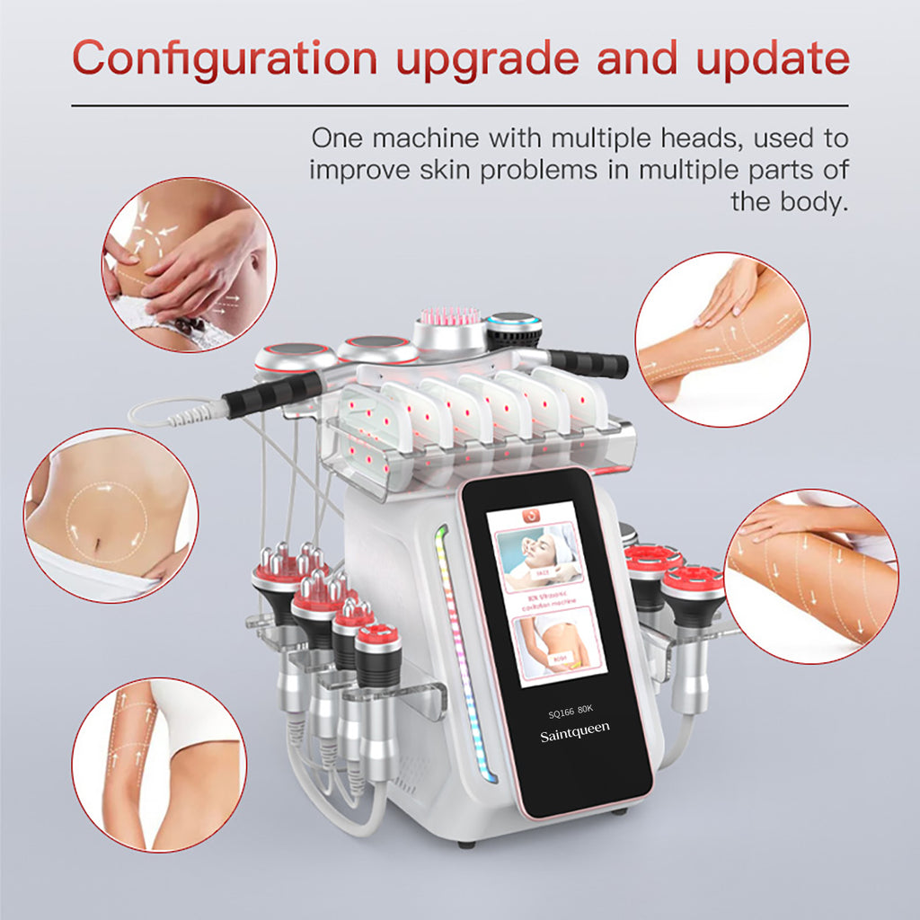 SQ166 Ultra | Total Studio Laser Pad 13-in-1 80K Body-Contouring-Gerät – Ultraschall-Kavitation, multipolare RF und Laser-Lipo-Pads