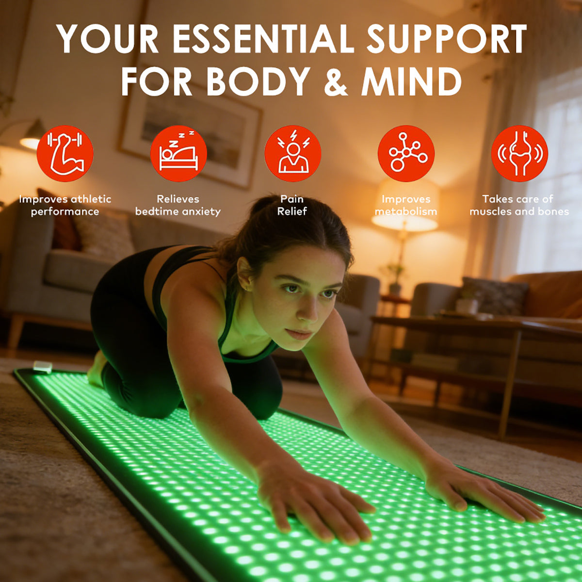SQ190 | Spectrum Recovery Mat – Flexible LED-Lichtmatte mit 1.344 LEDs in Rot, Grün, Blau und Nahinfrarot