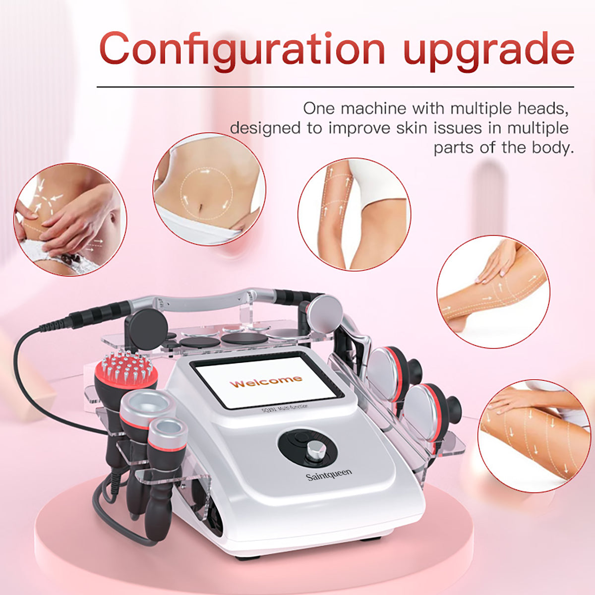 SQ191 | 8-in-1 448K System für Gesicht und Körper – Rotlicht, Mikrostrom, Vakuumwärme und Faszienmassage