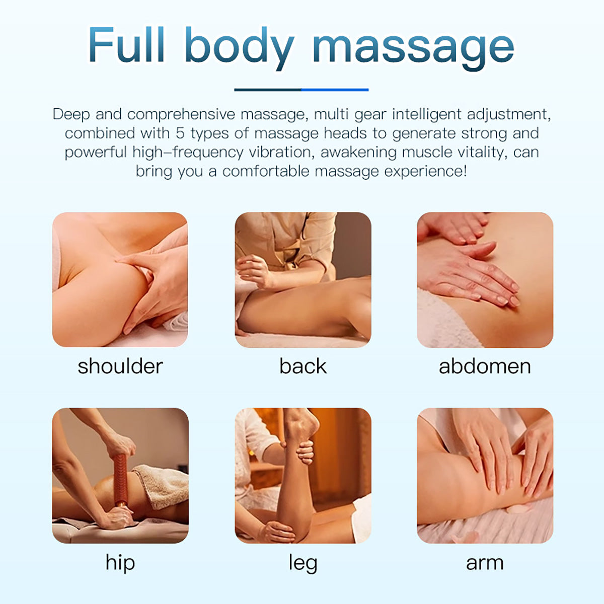 SQ174 Pneumatisches Körpermassagegerät mit 5 austauschbaren Aufsätzen