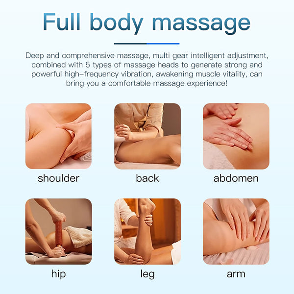 SQ174 Pneumatisches Körpermassagegerät mit 5 austauschbaren Aufsätzen