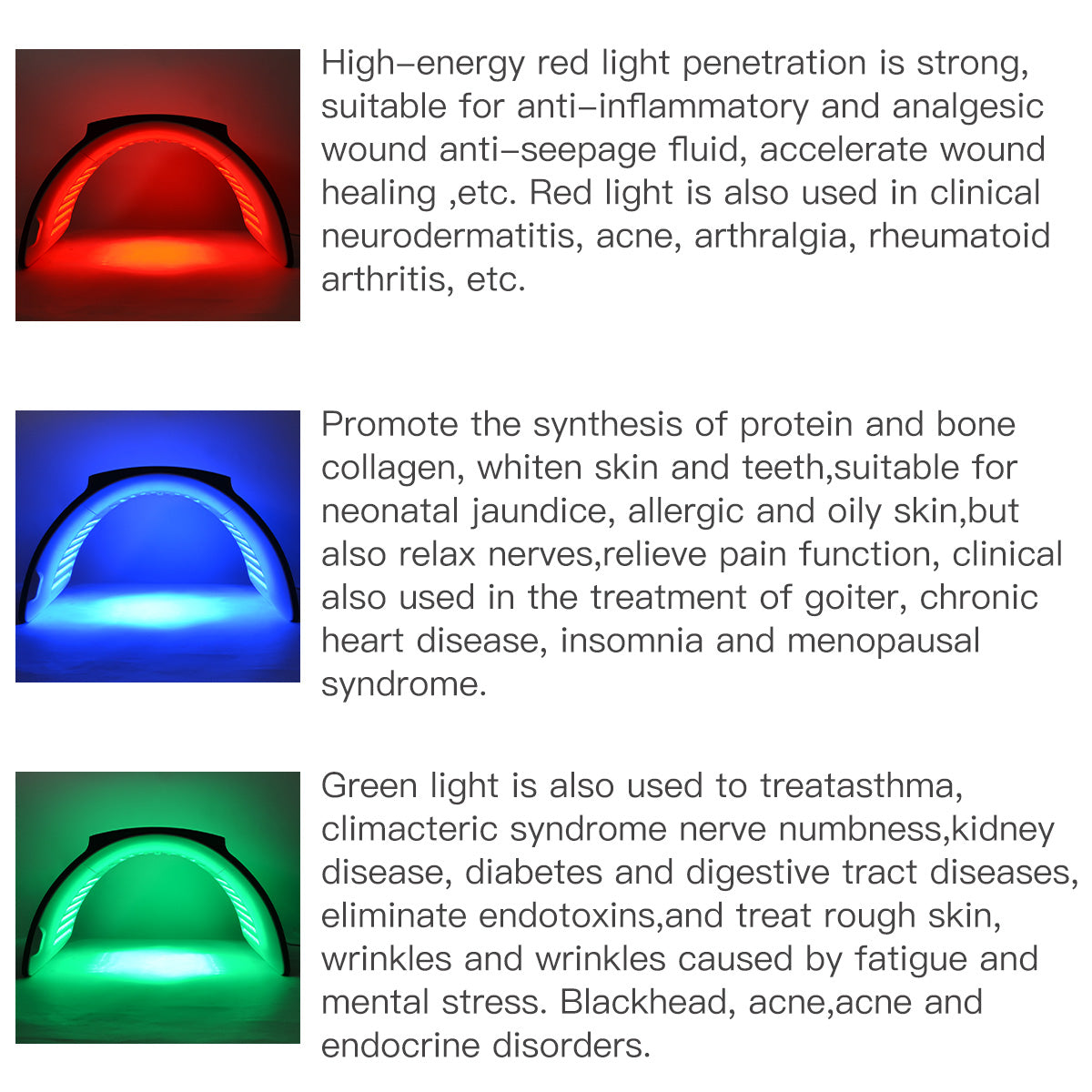 SQ2 | Face & Body Foldable PDT LED-Lichtpflegegerät – Multi-LED, 7 Farben, klappbares Design