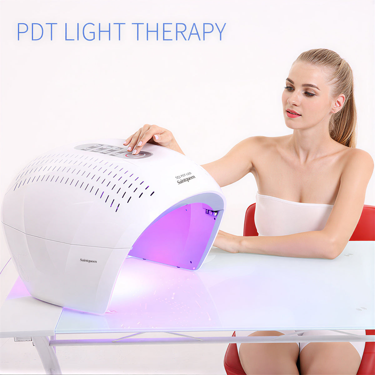 SQ1 | Facial Radiance LED-Lichtpflegegerät – 292 LEDs, 4 Farben, Nahinfrarotlicht, klappbares Design Zweitbild