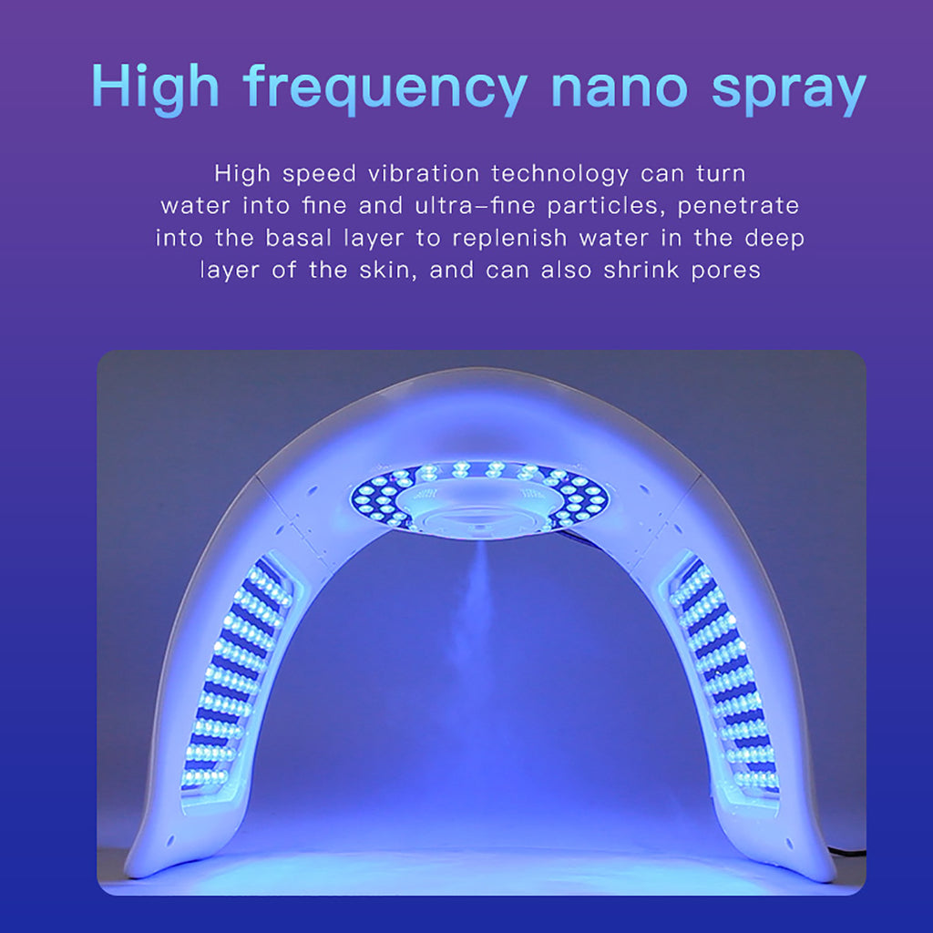 SQ97 | Hydra Glow Arc – 170 LEDs, 7 Farben, LED-Lichtpflegegerät, Nahinfrarotlicht, Nano-Nebel