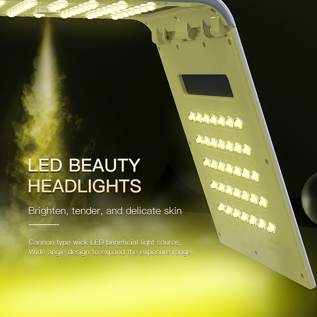 SQ125 | Facial Nano Mist LED-Lichtpflegegerät – 117 LEDs, 7 Farben, Nano-Nebel, Wärmefunktion, klappbares Design