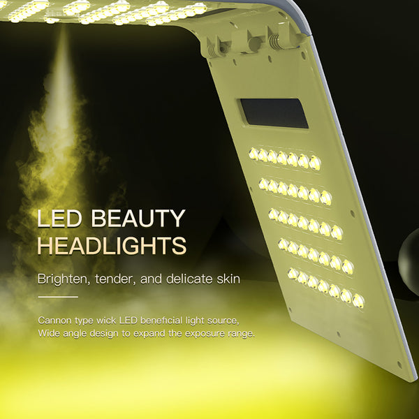 SQ125 | Facial Nano Mist LED-Lichtpflegegerät – 117 LEDs, 7 Farben, Nano-Nebel, Wärmefunktion, klappbares Design