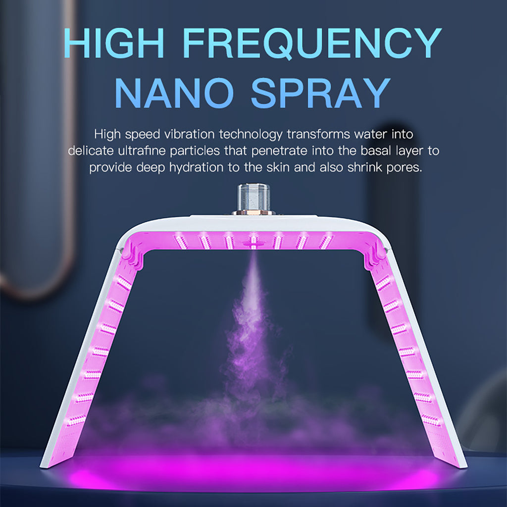 SQ122 | Facial Hydration LED-Lichtpflegegerät – 135 LEDs, 8 Farben, Nano-Nebel, klappbares Design