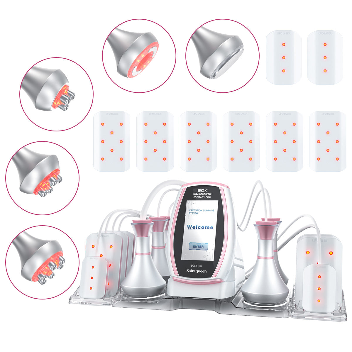 SQ54 Pro | Contour Lift Laser Pad 6-in-1 80K Body-Contouring-Gerät – Ultraschall-Kavitation, multipolare RF, Vakuummassage und Laser-Lipo-Pads Hauptbild