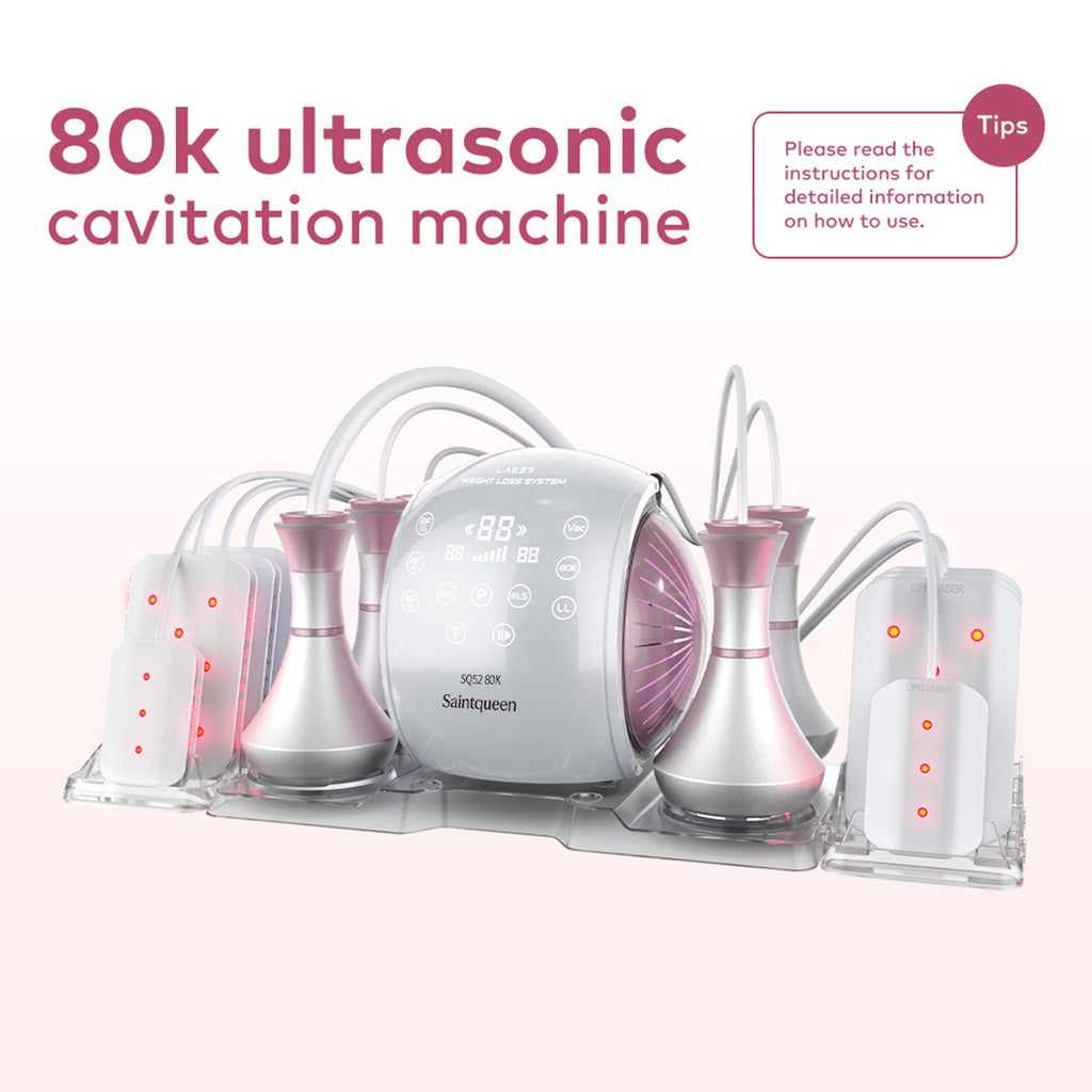 SQ52 Pro | Body Balance Laser Pad 6-in-1 80K Body-Contouring-Gerät – Ultraschall-Kavitation, multipolare RF, Vakuummassage und Laser-Lipo-Pads