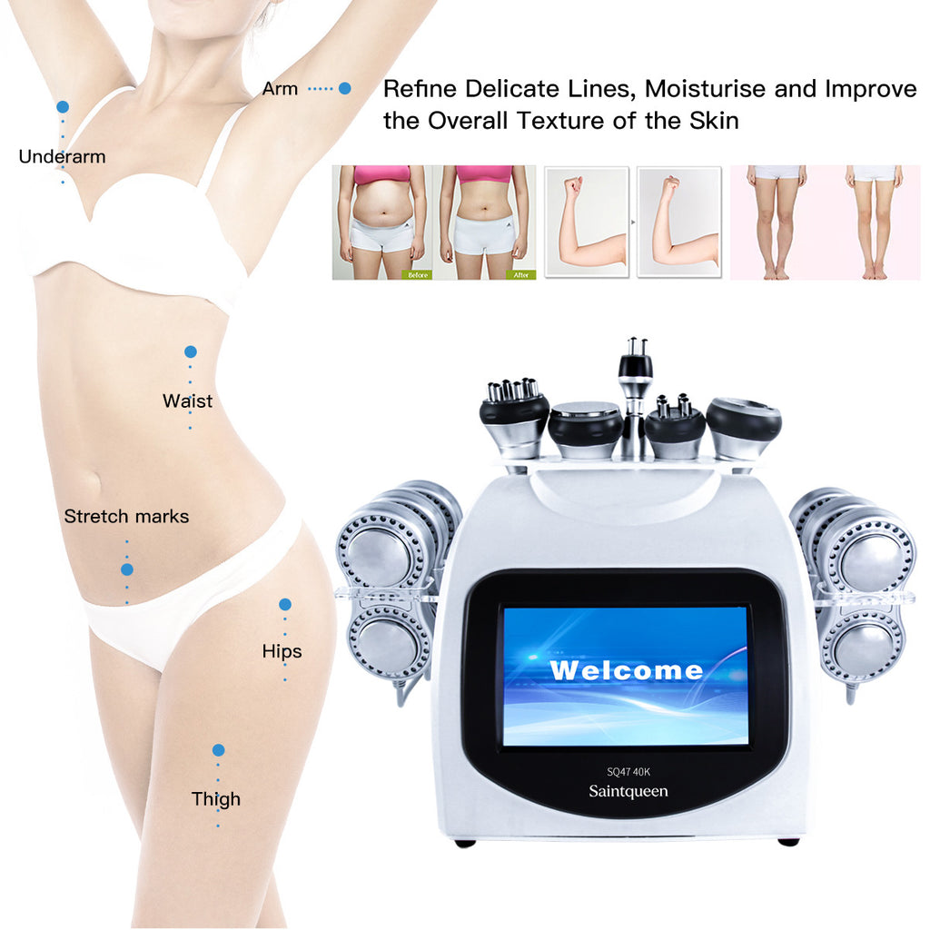 SQ47B Pro | Sculpt Fusion EMS 6-in-1 40K Body-Contouring-Gerät – Ultraschall-Kavitation, multipolare RF, Vakuummassage und EMS