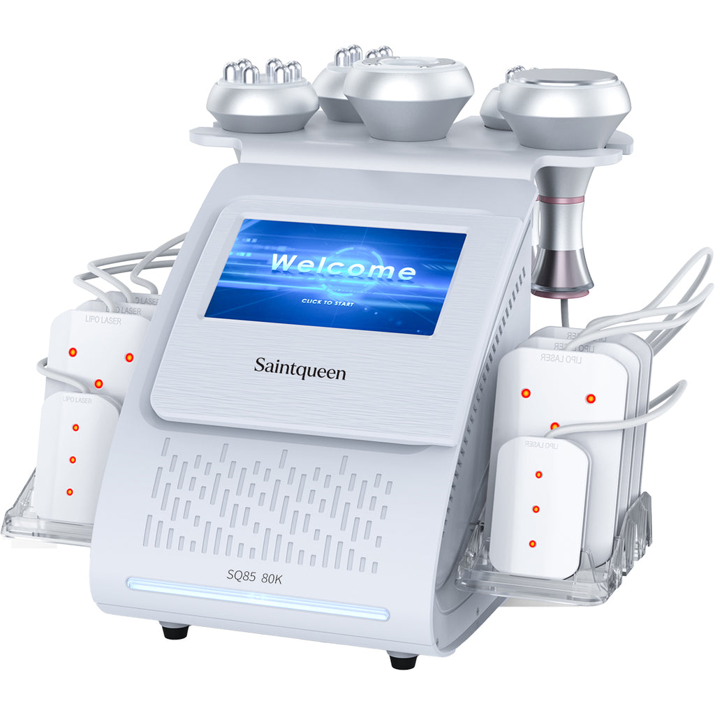 SQ85C Pro | Aura Sculpt Laser Pad 6-in-1 80K Body-Contouring-Gerät – Ultraschall-Kavitation, multipolare RF, Vakuummassage und Laser-Lipo-Pads