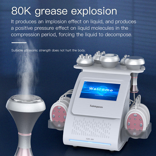 SQ85B Pro | Aura Sculpt EMS 6-in-1 80K Body-Contouring-Gerät – Ultraschall-Kavitation, multipolare RF, Vakuummassage und EMS