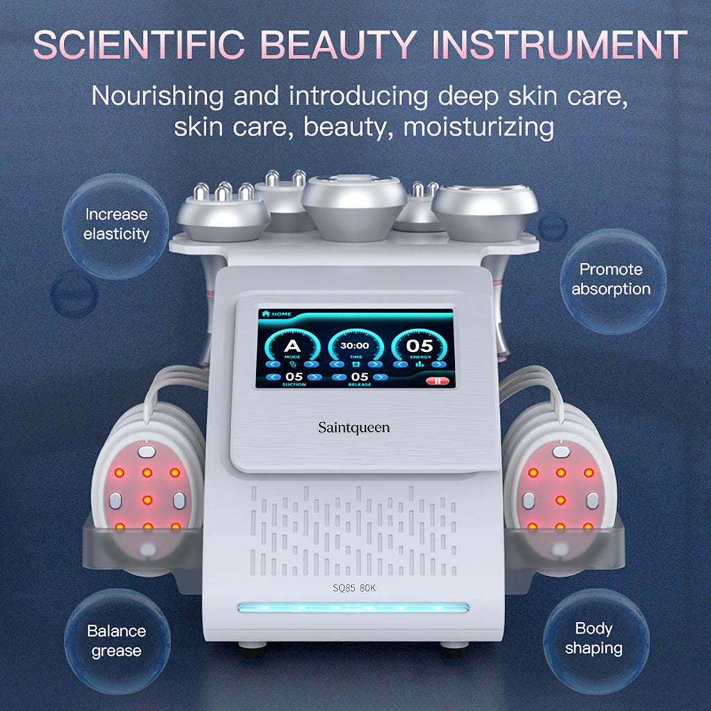 SQ85B Pro | Aura Sculpt EMS 6-in-1 80K Body-Contouring-Gerät – Ultraschall-Kavitation, multipolare RF, Vakuummassage und EMS