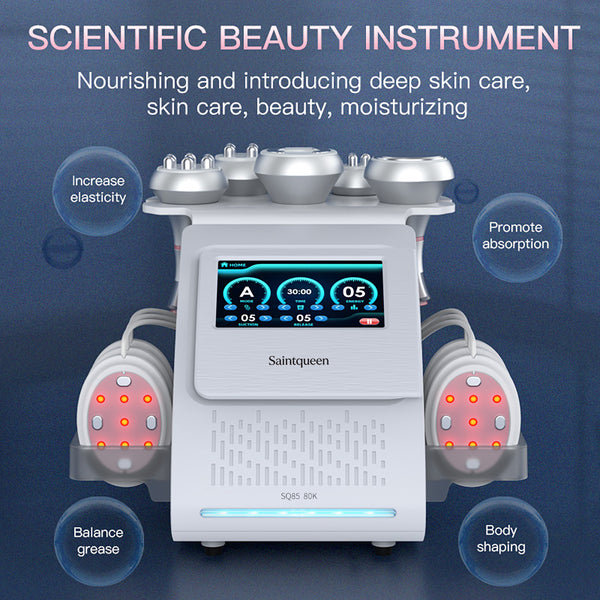 SQ85B Pro | Aura Sculpt EMS 6-in-1 80K Body-Contouring-Gerät – Ultraschall-Kavitation, multipolare RF, Vakuummassage und EMS