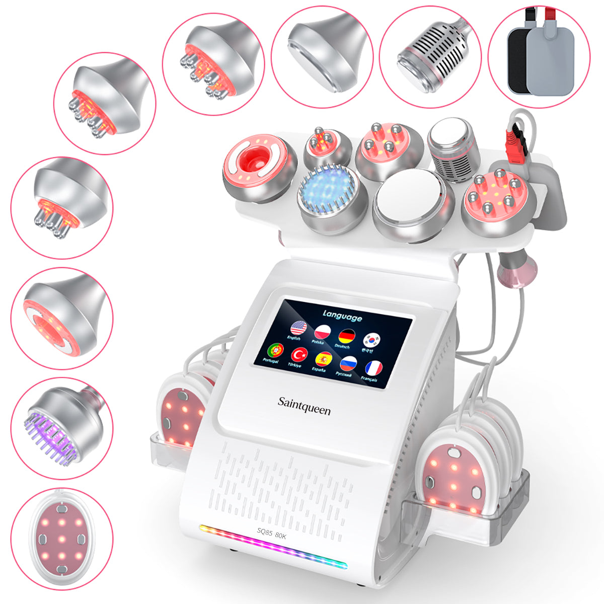 SQ85E Plus | Aura Sculpt RF Heat + Microcurrent 9-in-1 80K Body-Contouring-Gerät – Ultraschall-Kavitation, multipolare RF, EMS und Mikrostrom