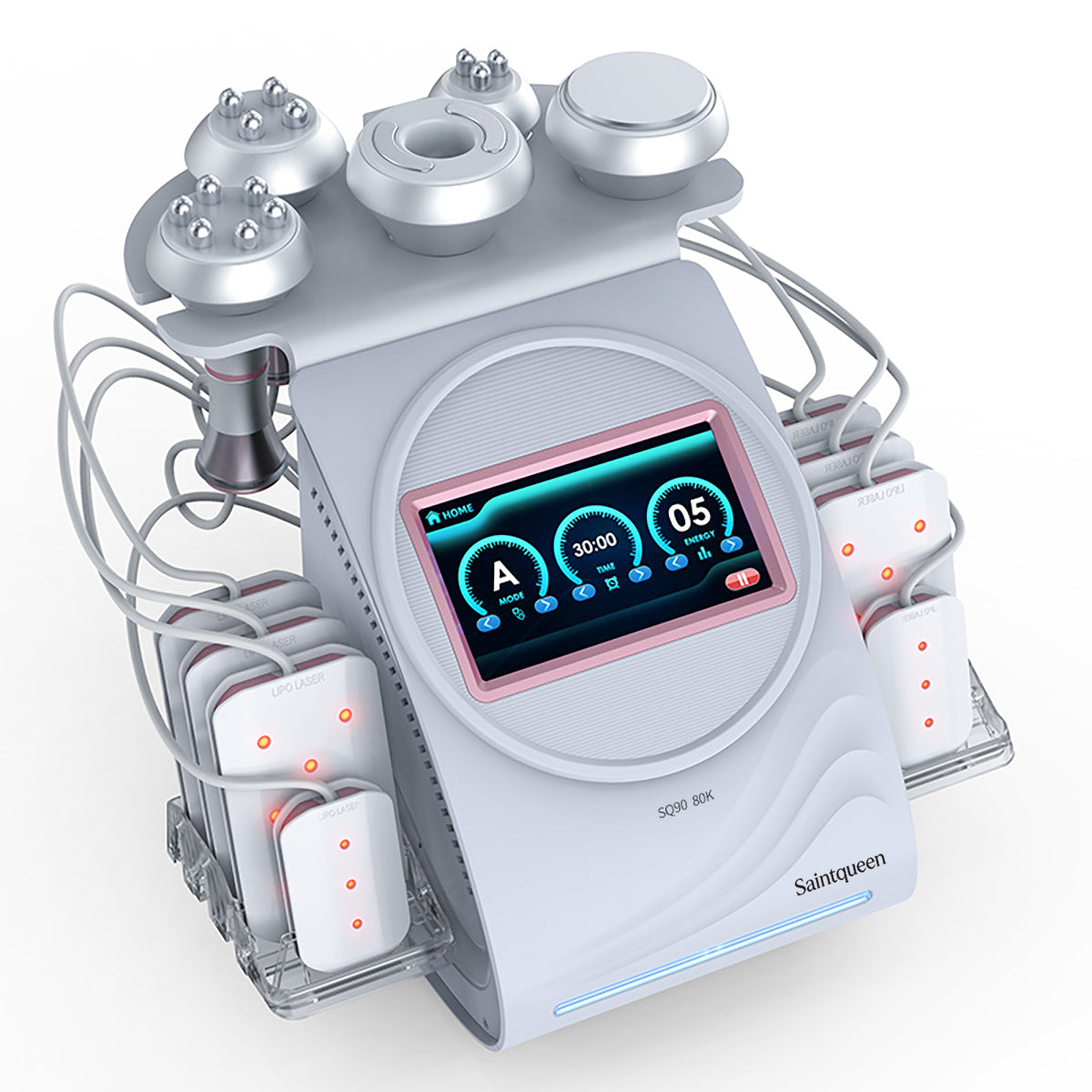 SQ90C Pro | Form & Firm Laser Pad 6-in-1 80K Body-Contouring-Gerät – Ultraschall-Kavitation, multipolare RF, Vakuummassage und Laser-Lipo-Pads