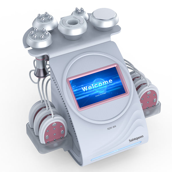 SQ90B Pro | Form & Firm EMS 6-in-1 80K Body-Contouring-Gerät – Ultraschall-Kavitation, multipolare RF, Vakuummassage und Laser-Lipo-Pads