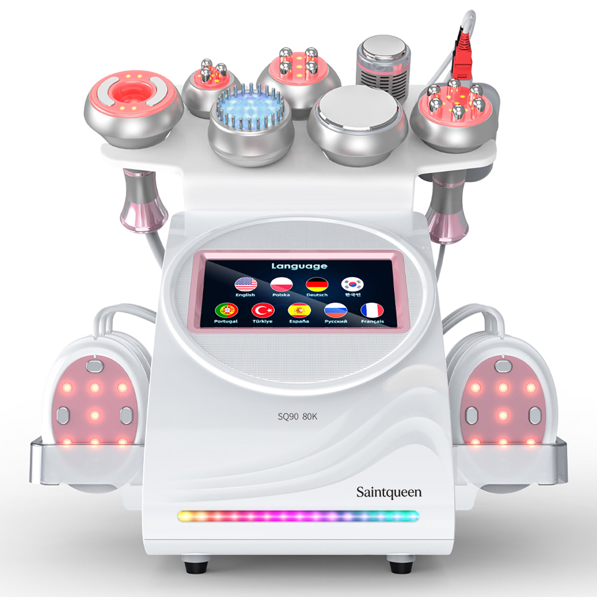 SQ90E Plus | Form & Firm Vacuum + Microcurrent 9-in-1 80K Body-Contouring-Gerät – Ultraschall-Kavitation, multipolare RF, Vakuummassage und Laser-Lipo-Pads