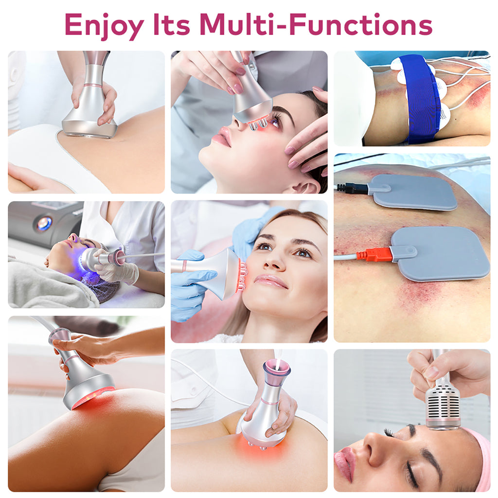 SQ90E Plus | Form & Firm Vacuum + Microcurrent 9-in-1 80K Body-Contouring-Gerät – Ultraschall-Kavitation, multipolare RF, Vakuummassage und Laser-Lipo-Pads