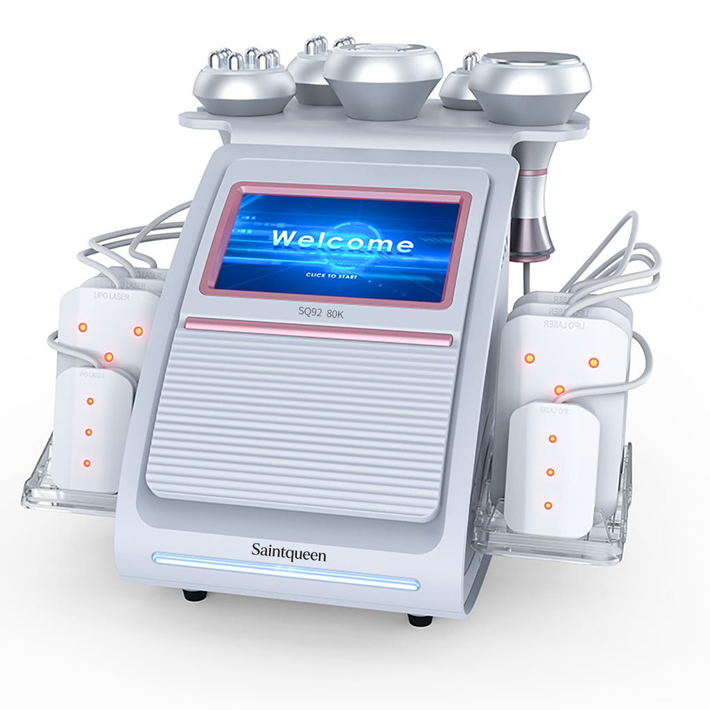 SQ92C Pro | Contour Complete Laser Pad 6-in-1 80K Body-Contouring-Gerät – Ultraschall-Kavitation, multipolare RF, Vakuummassage und Laser-Lipo-Pads