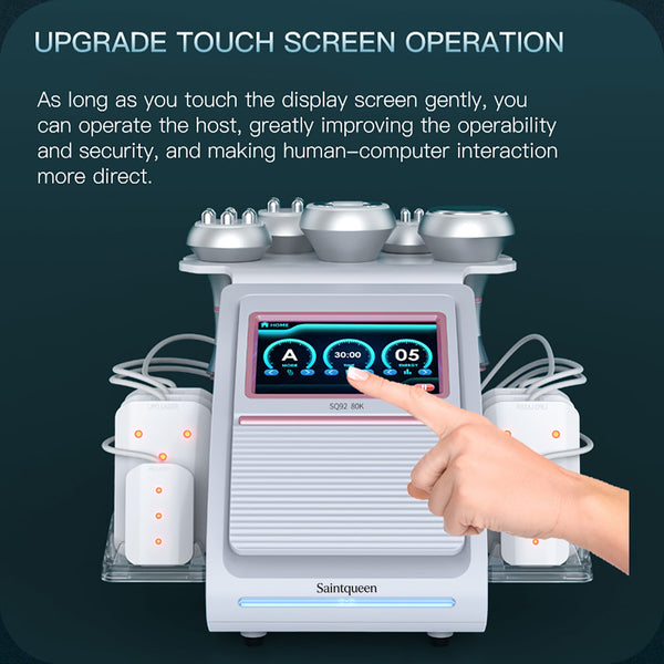 SQ92C Pro | Contour Complete Laser Pad 6-in-1 80K Body-Contouring-Gerät – Ultraschall-Kavitation, multipolare RF, Vakuummassage und Laser-Lipo-Pads