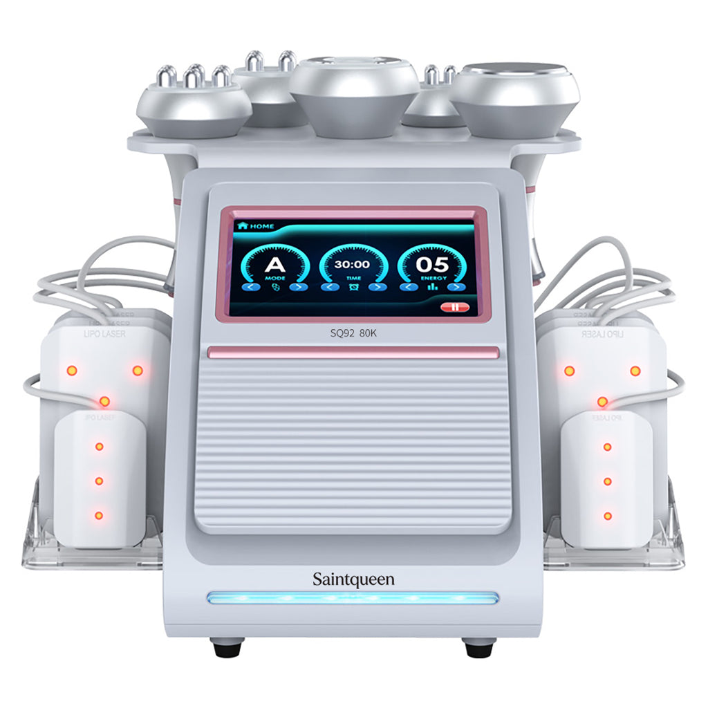 SQ92C Pro | Contour Complete Laser Pad 6-in-1 80K Body-Contouring-Gerät – Ultraschall-Kavitation, multipolare RF, Vakuummassage und Laser-Lipo-Pads