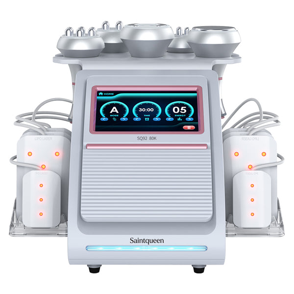 SQ92C Pro | Contour Complete Laser Pad 6-in-1 80K Body-Contouring-Gerät – Ultraschall-Kavitation, multipolare RF, Vakuummassage und Laser-Lipo-Pads