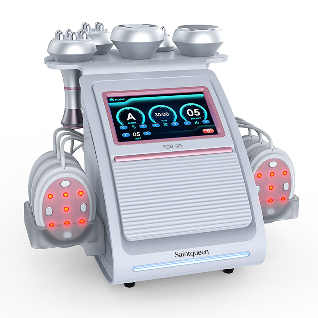 SQ92B Pro | Contour Complete EMS 6-in-1 80K Body-Contouring-Gerät – Ultraschall-Kavitation, multipolare RF, Vakuummassage und Laser-Lipo-Pads