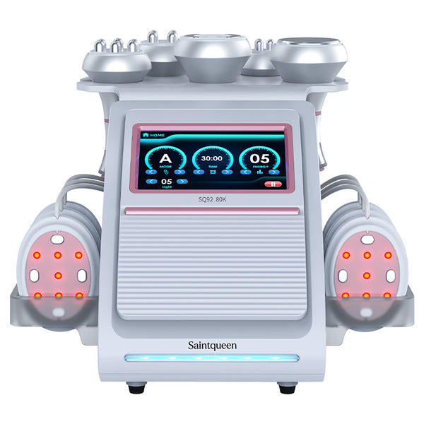 SQ92B Pro | Contour Complete EMS 6-in-1 80K Body-Contouring-Gerät – Ultraschall-Kavitation, multipolare RF, Vakuummassage und Laser-Lipo-Pads