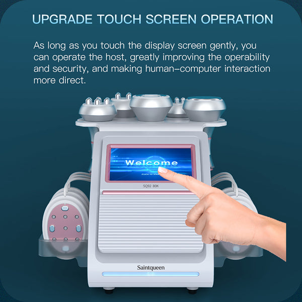 SQ92B Pro | Contour Complete EMS 6-in-1 80K Body-Contouring-Gerät – Ultraschall-Kavitation, multipolare RF, Vakuummassage und Laser-Lipo-Pads