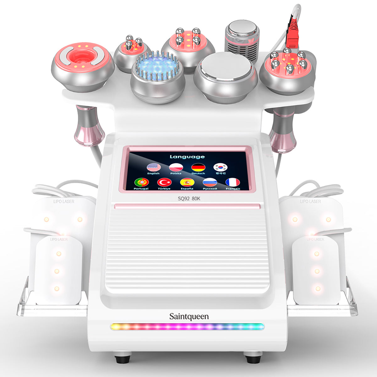 SQ92D Plus | Contour Complete Laser + Microcurrent 9-in-1 80K Body-Contouring-Gerät – Ultraschall-Kavitation, multipolare RF, Laser-Lipo-Pads und Mikrostrom
