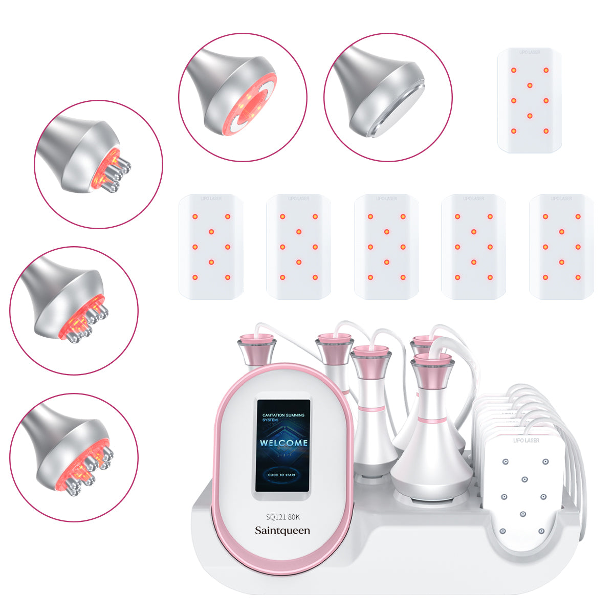 SQ121A Pro | Contour Pro Laser Pad 6-in-1 80K Body-Contouring-Gerät – Ultraschall-Kavitation, multipolare RF, Vakuummassage und Laser-Lipo-Pads Hauptbild