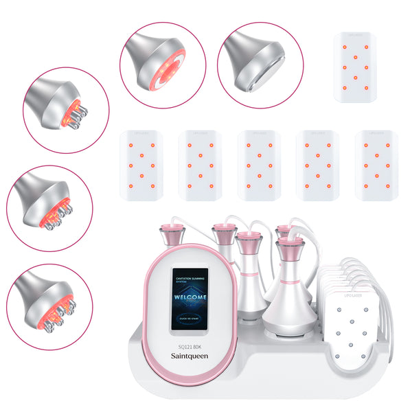 SQ121A Pro | Contour Pro Laser Pad 6-in-1 80K Body-Contouring-Gerät – Ultraschall-Kavitation, multipolare RF, Vakuummassage und Laser-Lipo-Pads