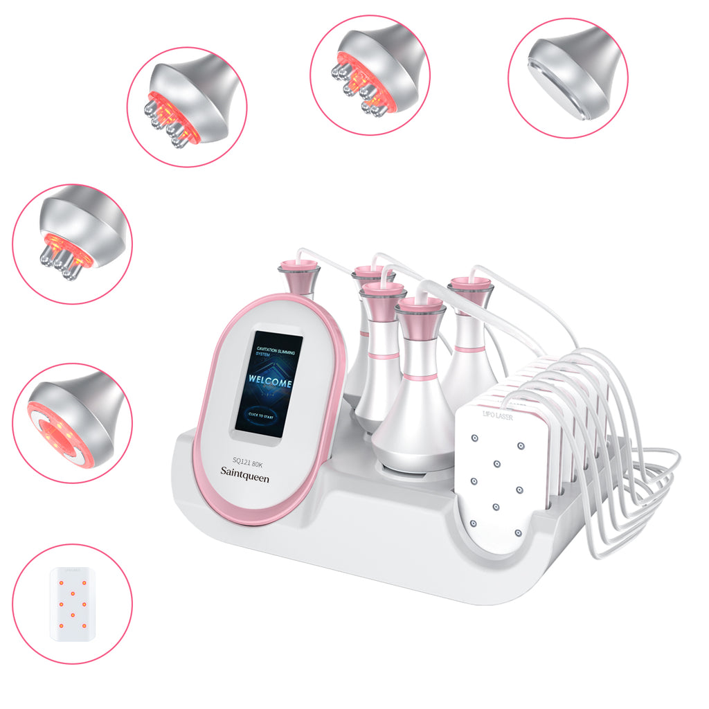 SQ121A Pro | Contour Pro Laser Pad 6-in-1 80K Body-Contouring-Gerät – Ultraschall-Kavitation, multipolare RF, Vakuummassage und Laser-Lipo-Pads