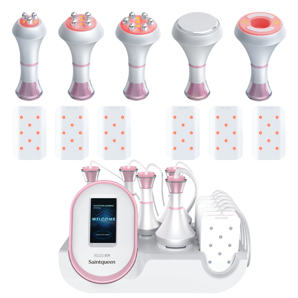 SQ121A Pro | Contour Pro Laser Pad 6-in-1 80K Body-Contouring-Gerät – Ultraschall-Kavitation, multipolare RF, Vakuummassage und Laser-Lipo-Pads