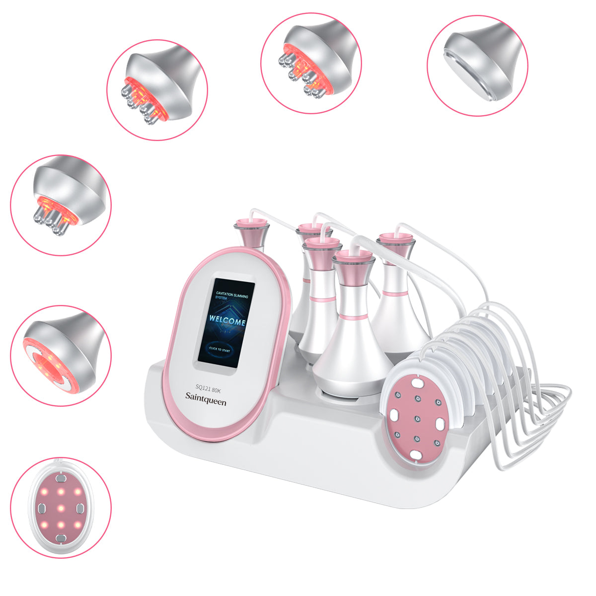 SQ121B Pro | Contour Pro Vacuum + Microcurrent 6-in-1 80K Body-Contouring-Gerät – Ultraschall-Kavitation, multipolare RF, Vakuummassage und EMS