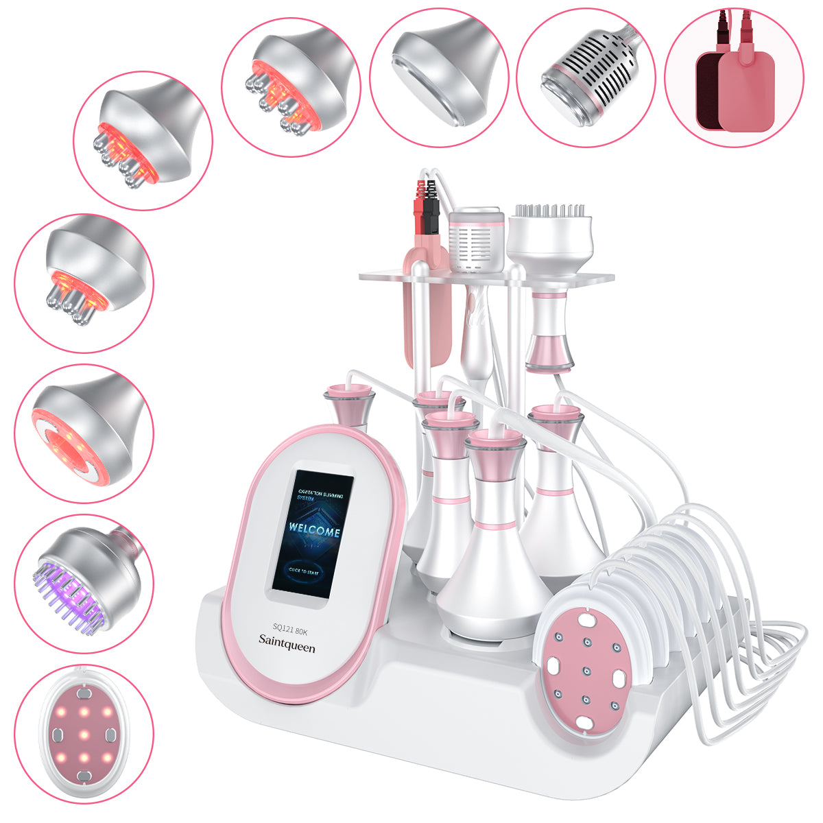 SQ121D Plus | Contour Plus Microcurrent 9-in-1 80K Body-Contouring-Gerät – Ultraschall-Kavitation, multipolare RF, Vakuummassage und Mikrostrom