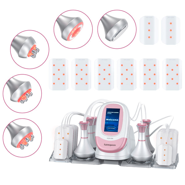 SQ95C Pro | Shape Studio Laser Pad 6-in-1 80K Body-Contouring-Gerät – Ultraschall-Kavitation, multipolare RF, Vakuummassage und Laser-Lipo-Pads