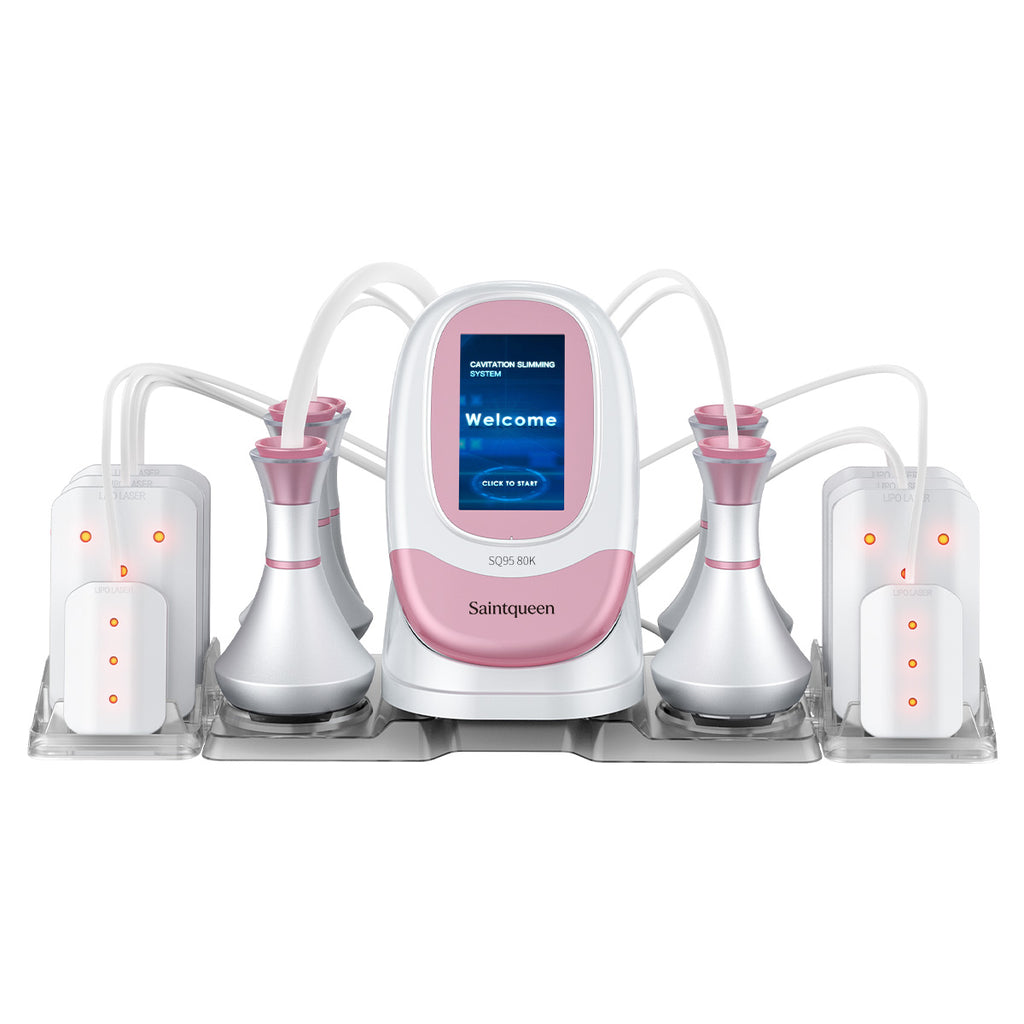 SQ95C Pro | Shape Studio Laser Pad 6-in-1 80K Body-Contouring-Gerät – Ultraschall-Kavitation, multipolare RF, Vakuummassage und Laser-Lipo-Pads