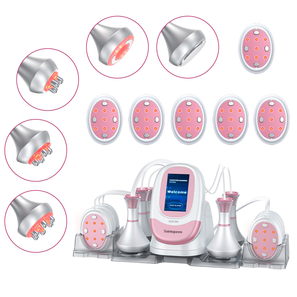SQ95B Pro | Shape Studio EMS 6-in-1 80K Body-Contouring-Gerät – Ultraschall-Kavitation, multipolare RF, Vakuummassage und EMS